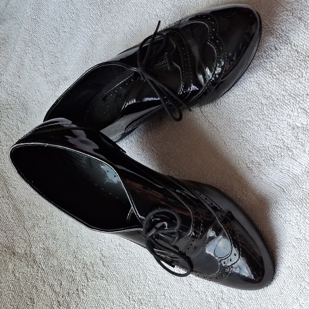 Bass Black Patent Leather Oxford Shoes Great Condition Sz 8 Indie